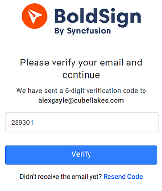 Verify email page