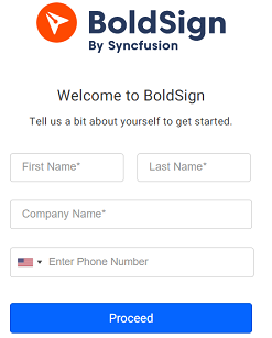 BoldSign signup page