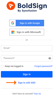Sign in using SSO